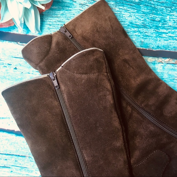 PRADA Sport Dark Brown Suede Winter Mid Boots - Picture 4 of 8